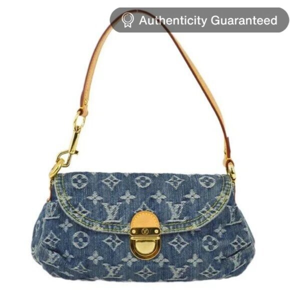 Louis Vuitton Handbags - Authentic Louis Vuitton Denim Mini Pleaty Vintage Pouch Pochette Bag Monogram LV